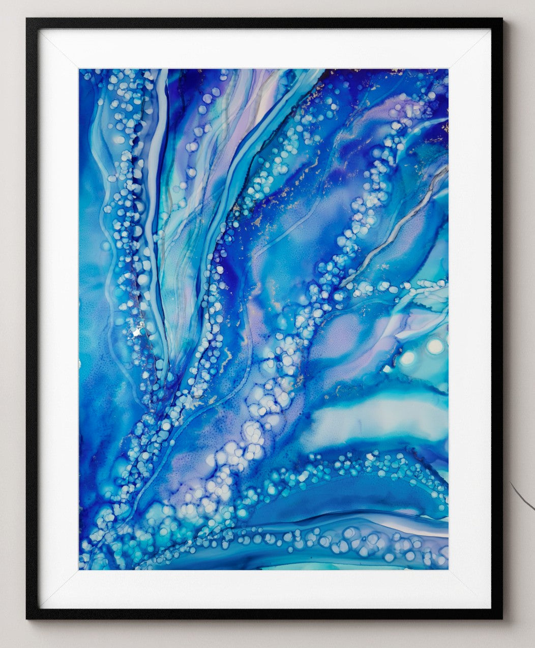 Soothing deep-sea artwork with gentle waves and tranquil blue tones, perfect for relaxation and mindfulness.
