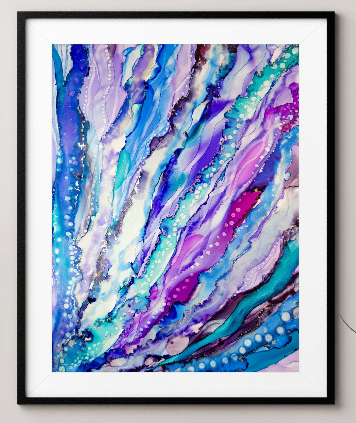 A bold abstract painting with soft fluid movement, symbolizing the beauty of release and self-trust