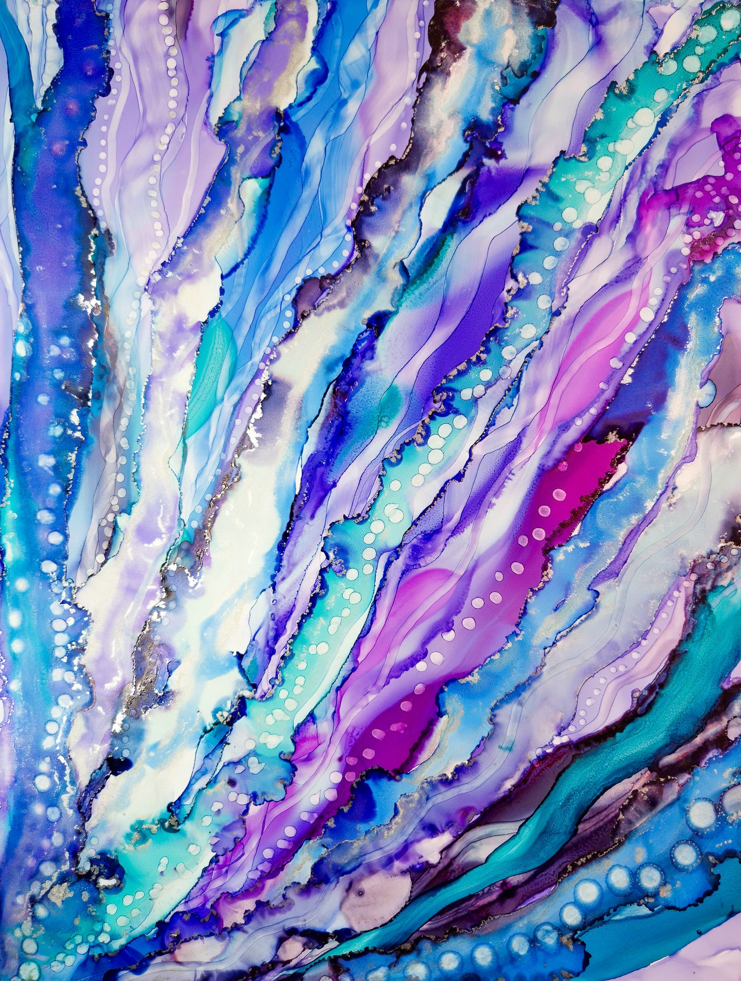 Abstract artwork with flowing colours and a bright energy, inspired by the mindset of surrender and trust