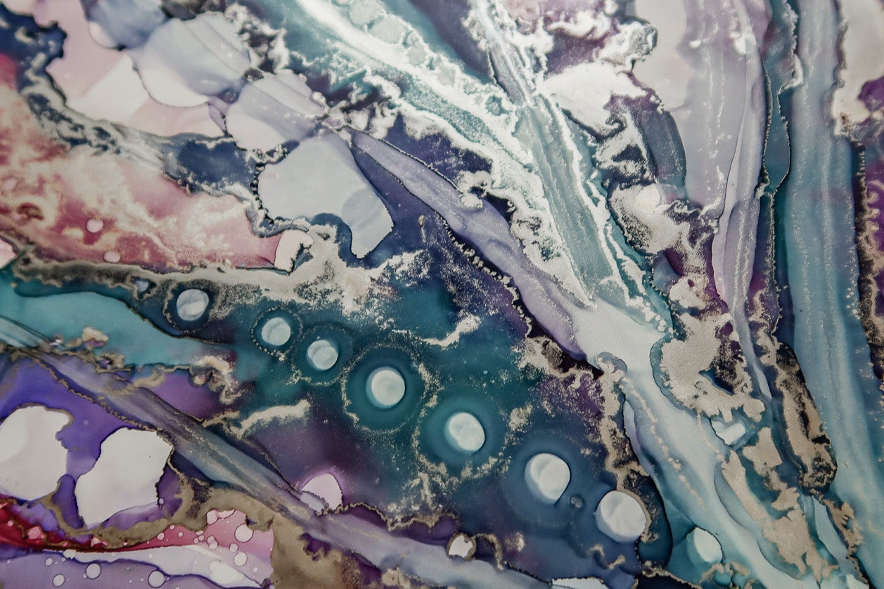Kate Turner Art - Purple and blue abstract painting